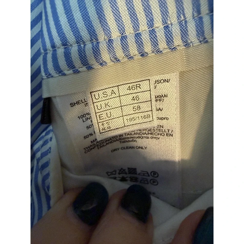 Brooks Brothers 1818 Madison Blazer Sport Coat Mens 46R Beige Wool Reda Jacket